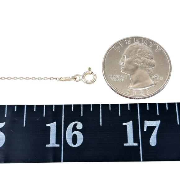 Vintage Italy Sterling Silver 925 Cable Link Chain Necklace 16.5" - Picture 2 of 3